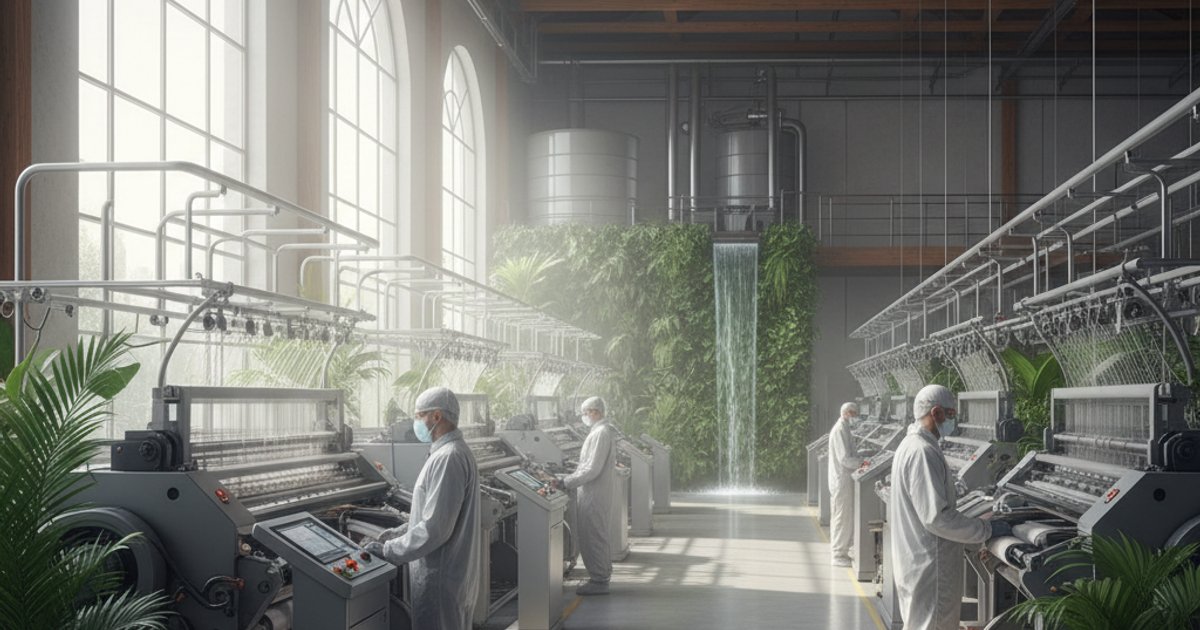 Sustainable textile factory utilizing enzyme juice technology for eco-friendly production